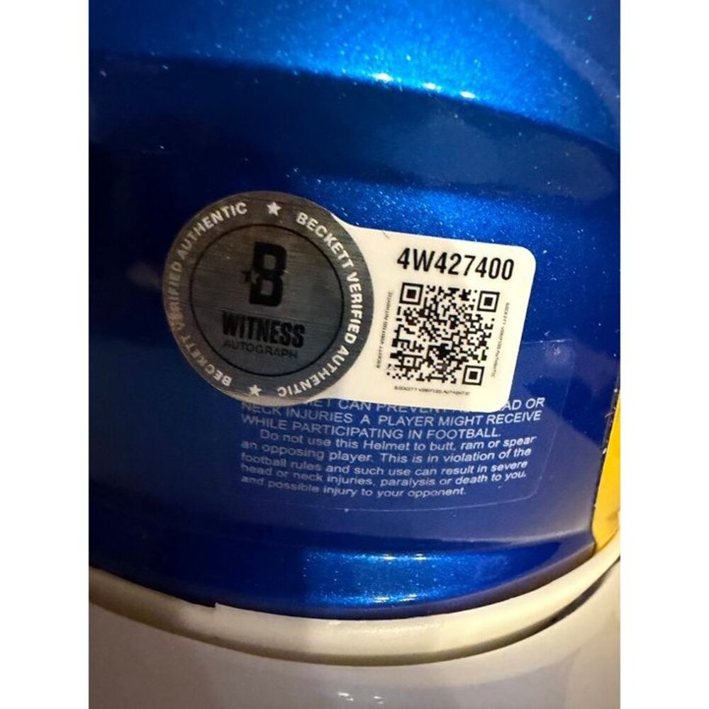 Kyren Williams signed autographed Los Angeles Rams Riddell mini helmet Beckett - Picture 3 of 4